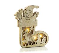 Decorazione in legno con incisione e LED 18 x h 24 cm - Decor