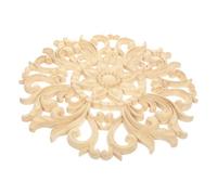 Decorazione in Legno Intagliato Rotonda per Mobili, Parete e Casa | Applicabile a Armadi e Parete, Incollabile e Verniciabile, Colore Kaki, Stile Moderno Elegante