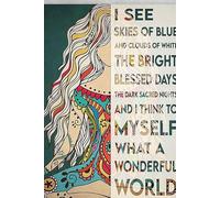 Decorazione in metallo per soggiorno yoga poster yoga ragazza I See Skies of Blue e nuvole di bianco The Bright Blessed Days Targa in latta Chic Art Decorazioni da parete in metallo divertente targa
