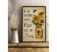 Decorazione in metallo per tavolo in the mattina quando i rise give me jesus girasole ape poster metallo targa vintage decorazione garage casa giardino bar cucina parete targa in latta antica 20,3 x