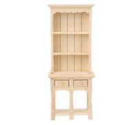 Decorazione in miniatura per studio libreria a 3 strati con cassetti per casa delle bambole 1:12 e ornamenti colorati in legno di bambole, regali per donne, uomini, adulti amici