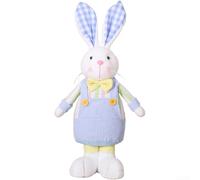 Decorazione in peluche a forma di coniglio, con base stabile, per esposizioni pasquali e miglioramento continuo della casa o dello spazio di lavoro (blu)
