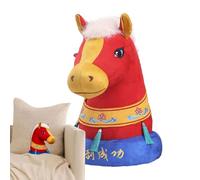 Decorazione in peluche di cavallo - Bambola Morbida 18x18x28cm, Riempimento in cotone PP, Corpo corto in peluche con espressione allegra Artigianato Elegante | Regalo del festival 2026 per la casa