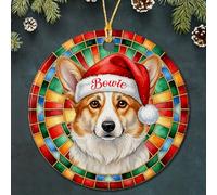 Decorazione In Pendente Name Pembroke Welsh Corgi Con Cordino Ornamenti Natalizi Ornamento In Ceramica Di Natale Per Matrimoni Amici Famiglia