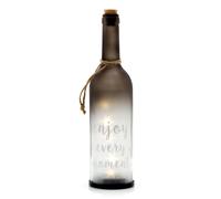 Decorazione in PVC. Bottiglia con frase con LED Ø 8 x h 29 cm - Decor
