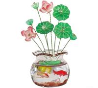 Decorazione in resina a forma di loto per interni dell'auto e posizionamento di accenti per la casa, tra cui libreria, consolle o caminetto (A)