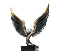 Decorazione in Stile Cinese con Ali Spiegate di Aquila da Zhan Hong Tu con Statua di Sfera di Cristallo, Scultura in Resina, Decorazione per La Casa Ufficio Soggiorno Scrivania,D