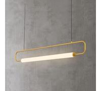 Decorazione Industriale Cucina lineare Luce a Sospensione LED LED Lungo Tubo Snello Le lampadario Appeso all'isola Nera Illuminazione per metà secolo lampadario Dorato Moderno per la Fattoria
