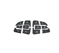 Decorazione Interni Auto Compatibile Con Benz Per 2016-2018 Interni Adesivi Per Pulsanti Copertura Volante Dell'auto Rivestimento Interno Adesivo Decorativo Set(Black)