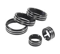 Decorazione Interno Auto Per Mazda Per MX-5 NC 2009-2015 Copri Pomello Regolazione Del Volume Dell'aria Condizionata Per Auto In Lega Alluminio(Nero)