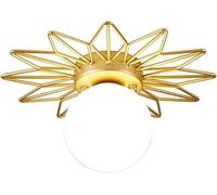 Decorazione la casa Forma di Fiore d'oro della metà secolo lampadario Creativo Moderno soffitto in Metallo Camera da Letto Leggera Cornice Filo Corde Lampada a LED Paralume Acrilico per Il