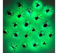 Decorazione LED 3D a forma di pipistrello, decorazione LED 3D a forma di pipistrello, decorazione da parete, luce notturna, adesivi luminosi, luminosi, per casa, feste di Halloween (ragno-18 pezzi)