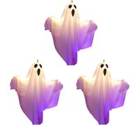 Decorazione LED da Appendere Halloween Tre Pezzi con Luci Bianche Calde per Este