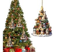 Decorazione Libro Albero di Natale | Ciondolo 2D Acrilico per Amanti dei Libri - per Ambiente Festive per Supporto Finestra Patio Interni Esterni Feste