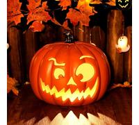 Decorazione luminosa a forma di zucca di Halloween, luci LED a forma di zucca per interni ed esterni, per portico, porta d'ingresso e caminetto, decorazioni autunnali per casa e tavolo