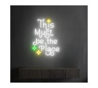 Decorazione luminosa al neon Questo deve essere il posto per la luce LED con insegna al per neon dimmerabile per alimentazione per USB 38cmx28cm(A)