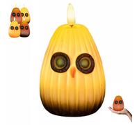 Decorazione luminosa notturna a LED a forma di gufo giocoso, lampada da tavolo a illusione ottica senza fiamma a forma di gufo zucca, decorazione portatile di Halloween for camere da letto(B)