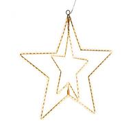 Decorazione Luminosa Stella Doppia 2D 3D Natale 180 Micro LED Bianco Ø 1,5 mm