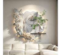 Decorazione murale 3D a forma di farfalla con luci, sculture da parete a LED