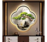Decorazione murale 3D con luce, arte murale con design luminoso, sculture murali cinesi, lampada decorativa a sospensione a LED, interfaccia USB, adatta per soggiorno, corridoio(C,40 * 40CM)