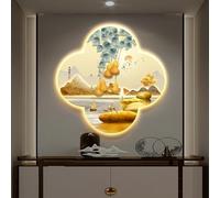 Decorazione murale 3D con luce, arte murale con design luminoso, sculture murali cinesi, lampada decorativa a sospensione a LED, interfaccia USB, adatta per soggiorno, corridoio(D,60 * 60CM)