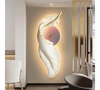 Decorazione Murale 3D Con Luce LED, Scultura Da Parete, Decorazione Pittorica, Nucleo Di Pittura In Porcellana Di Cristallo, Murale Di Piume Da Appendere Per Soggiorno(C,120 * 44cm)