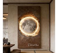 Decorazione murale 3D con Luce, sculture Decorative Moderne Illuminate, Ideale per l'ingresso, Il corridoio e la Camera da Letto (Nero, 60x120 cm)