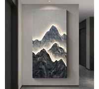 Decorazione murale 3D con luci LED, quadro materico per una casa moderna, | Scultura da parete per soggiorno, decorazione murale per ingresso(Gray A,50x100cm/19.6x39.3'')