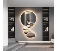 Decorazione murale 3D con luci, Pittura Decorativa in Pietra, Alimentazione LED, Quadro Creativo da Appendere per Ingresso, corridoio, Camera da Letto, Arredamento per la casa (22,