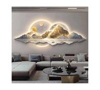 Decorazione murale 3D LED paesaggio con sole, luna, montagne e cervi, telecomando incluso, ideale per la decorazione del soggiorno