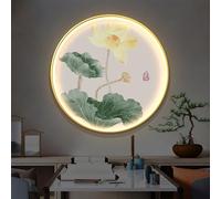 Decorazione Murale 3D, Sculture Da Parete Con Luce A LED, Dipinti Tradizionali Cinesi Da Appendere Alla Parete, Lampada Decorativa Rotonda Per Soggiorno, Ingresso, Ufficio(B,70cm)