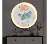 Decorazione Murale 3D, Sculture Da Parete Con Luce A LED, Dipinti Tradizionali Cinesi Da Appendere Alla Parete, Lampada Decorativa Rotonda Per Soggiorno, Ingresso, Ufficio(E,80cm)
