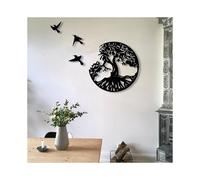 Decorazione murale a forma di albero genealogico, in metallo resistente, anti-sbiadimento, ideale per l'arredamento moderno.