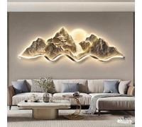 Decorazione Murale A LED 3D con Paesaggio Montano E Telecomando, Dimmerabile, Ideale per Il Soggiorno, Scultura da Parete Rustica con Texture, Perfetta Come Sfondo per Il Divano. F 39.4x13.8in
