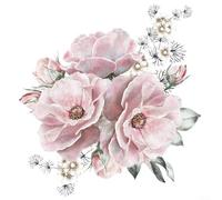 Decorazione murale a tema peonia per superfici interne comprese pareti, porte e armadi, facile da riposizionare