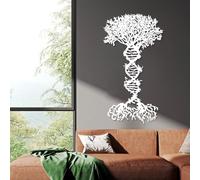 Decorazione murale Albero della Vita - Albero della Vita in Metallo, Decorazione scientifica del Dna, Decorazione murale per Soggiorno e Cucina (Bianco, 59"x32" | 150x82cm)