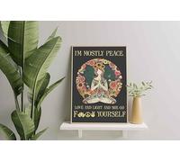 Decorazione murale, Arredamento per la casa, Decorazione della stanza Sono principalmente pace, amore e luce e un po' "Vai a farti fottere, ragazza"