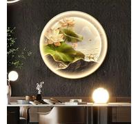 Decorazione Murale Artistica 3D Con Luce LED, Dipinto Tradizionale Cinese Da Appendere Alla Parete, Applique Da Parete Creativa, Lampada Decorativa Rotonda Per Ingresso(B,100cm)