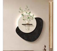 Decorazione Murale Artistica 3D Con Luce, Scultura Murale Artistica 3D Con Vaso Trasparente, Porta Di Ricarica USB, Decorazione Murale A LED Con Pianta Verde Arenaria(C,60cm)