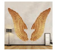 Decorazione Murale Con Ali In Ferro Battuto, Decorazioni Da Appendere Alla Parete For Interni Ed Esterni, Sfondo Creativo 3D For Bar, For Casa E Attività Commerciali(Gold,120x50x8cm)