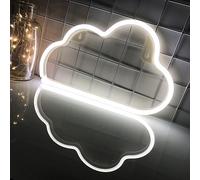 Decorazione murale con insegne al neon cloud, camera da letto con luci LED alimentate a batteria o USB, ragazze adolescenti e stanza dei bambini Festa di nozze di compleanno di Natale (bianco)