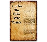 Decorazione murale con insegne in metallo "The Man in the Speech", citazioni di Theodore Roosevelt, poster di poesie, decorazioni per ufficio, stampe artistiche decorative da parete per camera da le