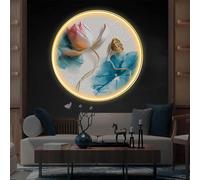 Decorazione Murale Con Luce A LED, Decorazione Murale 3D Con Luce, Dipinto Tradizionale Cinese Da Appendere Alla Parete, Scultura Murale 3D Con Loto, Decorazione(A,100cm)