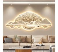 Decorazione Murale Con Luce A LED, Murale 3D Con Luce, Dipinto Decorativo Dell'albero Della Fortuna, Sculture Da Parete Con Paesaggi Creativi Per Ingresso, Corridoio(B,100 * 40cm)