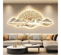 Decorazione Murale Con Luce A LED, Murale 3D Con Luce, Dipinto Decorativo Dell'albero Della Fortuna, Sculture Da Parete Con Paesaggi Creativi Per Ingresso, Corridoio(A,100 * 40cm)