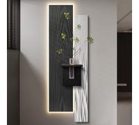 Decorazione Murale Con Luce A LED, Scultura Murale 3D Con Vaso In Vetro, Dipinto Luminoso In Pietra Arenaria Fatto A Mano Per Soggiorno, Ingresso, Ufficio, Camera Da Letto(E,35 * 100cm)