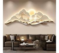 Decorazione murale con luce LED, scultura 3D Vision, sculture paesaggistiche con alimentazione a spina, decorazione moderna con scultura e pittura per camera da letto, ufficio (E, 47,2x15,7 pollici)