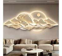 Decorazione murale con luce LED, scultura moderna, decorazione artistica, scultura con visione 3D, sculture paesaggistiche con alimentazione a spina per camera da letto, ufficio (A, 47,2x17,7 pollici