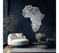 Decorazione murale con Mappa dell'Africa e Impronte digitali, Decorazione murale con Mappa dell'Africa, Decorazione per Camera da Letto Principale, Decorazione murale per Soggiorno (Argento, 31"x27"