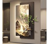 Decorazione murale con pianta Verde Artificiale con Illuminazione a LED Integrata e Vaso autoirrigante per l'ingresso Interno e Il miglioramento del corridoio